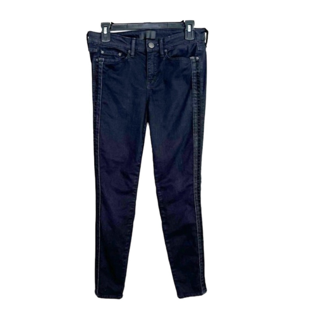 VINCE Dylan Skinny Side Stripe Jeans in Black size 28